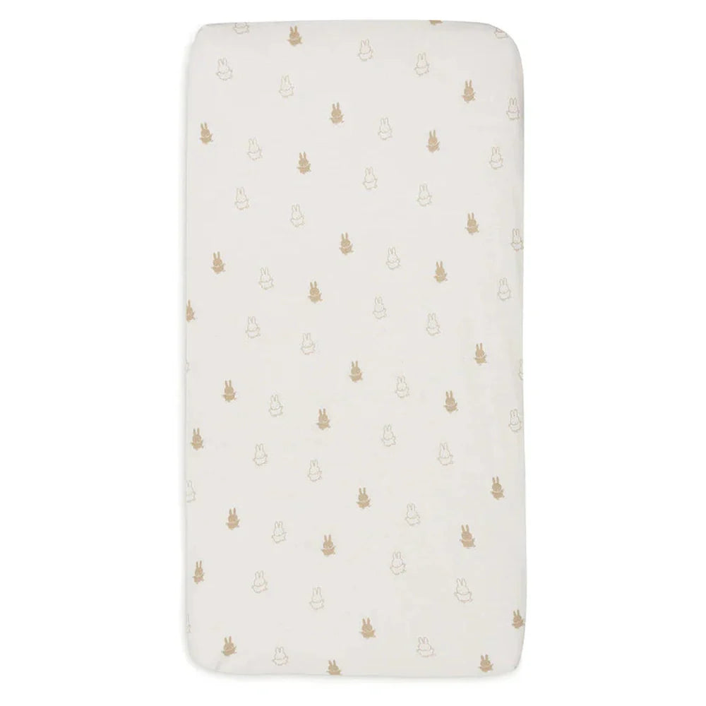 Jollein Hoeslaken Jersey 40/50x80/90cm Happy Miffy - Nougat