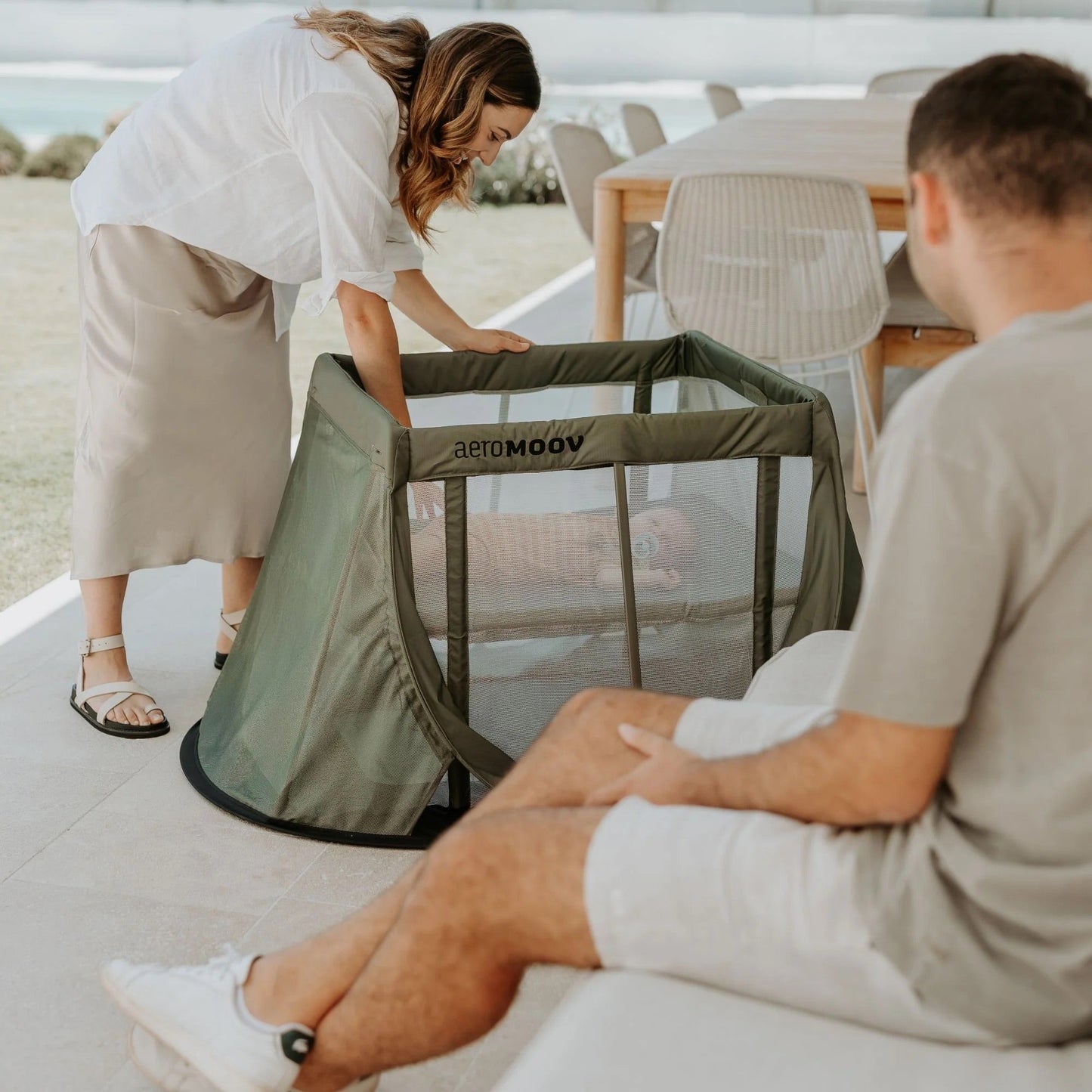 Aeromoov Reisbed Instant Travel Cot voor Baby en Peuter - Green Moss