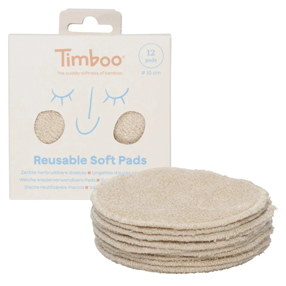 Timboo Herbruikbare Pads Rond 12 doekjes - Frosted Almond