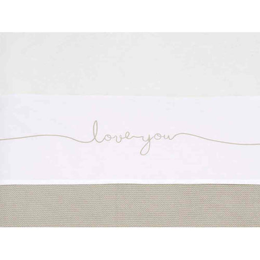 Jollein Lakentje Wieg 75x100 Cm - Love You - Nougat
