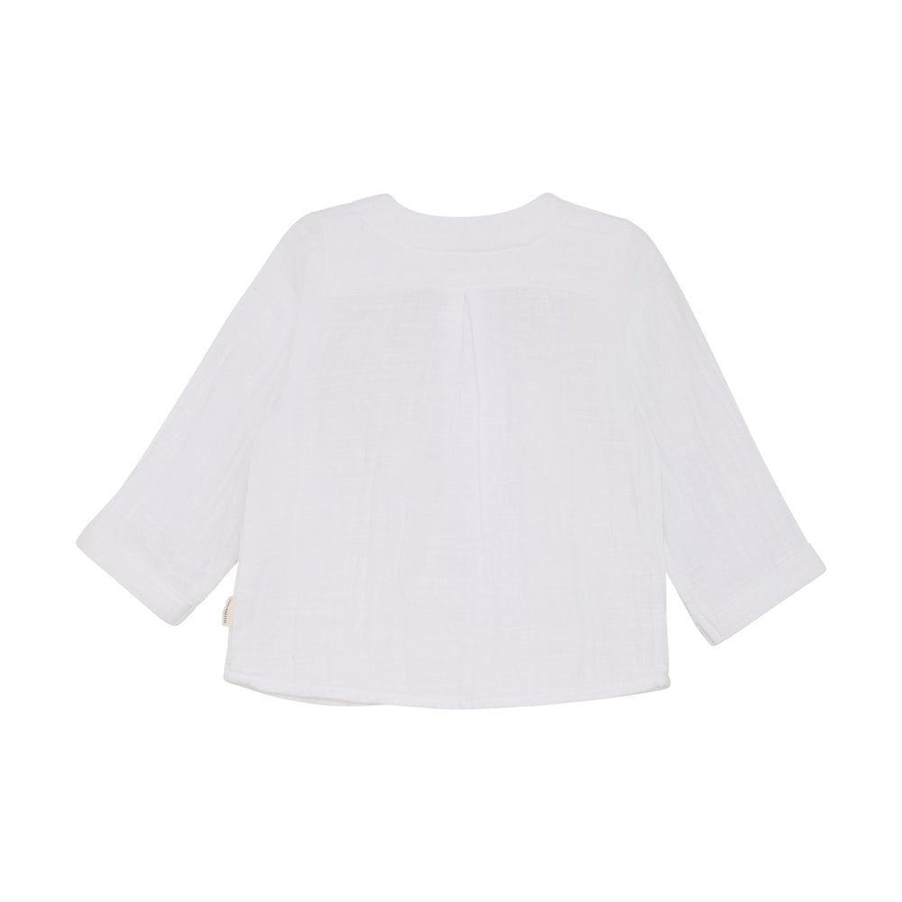 Minymo T-shirt Lange Mouwen Van Muslin - Wit