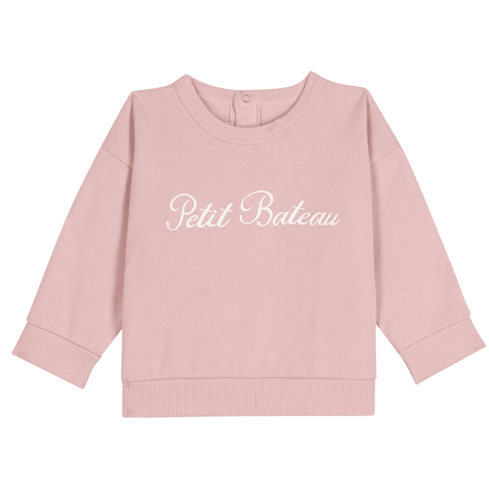 Petit Bateau Katoenen Sweater Met Borduursel - Roos