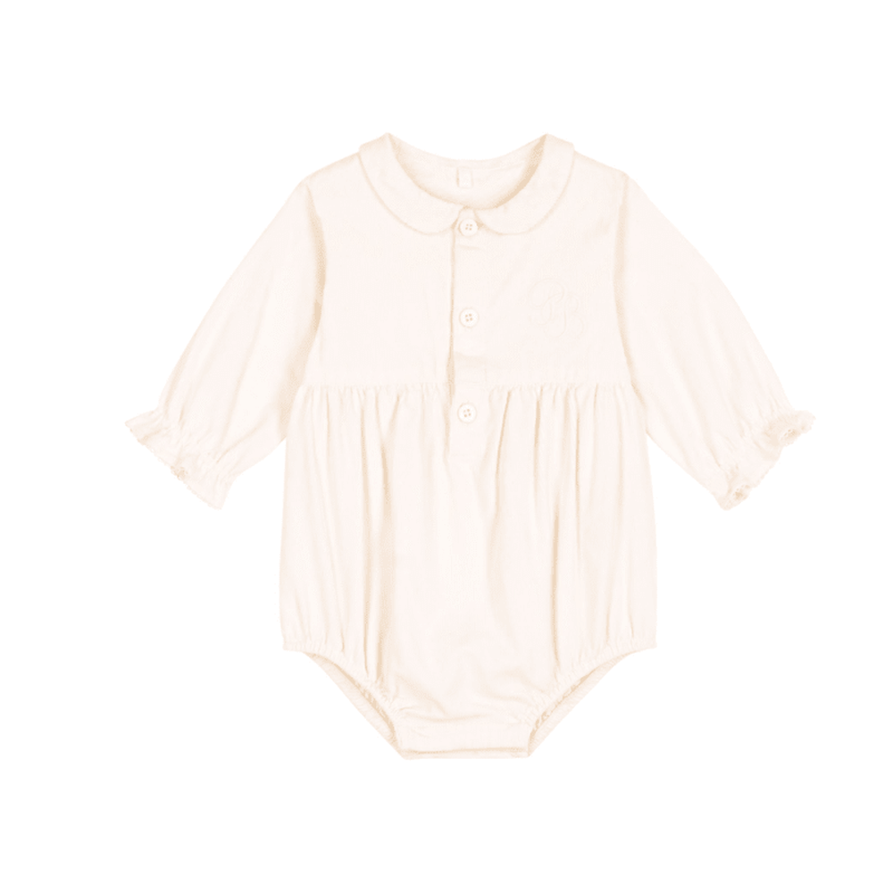 Petit Bateau Feestelijk Babypakje/Barboteuse Van Fluweel Met Borduursel