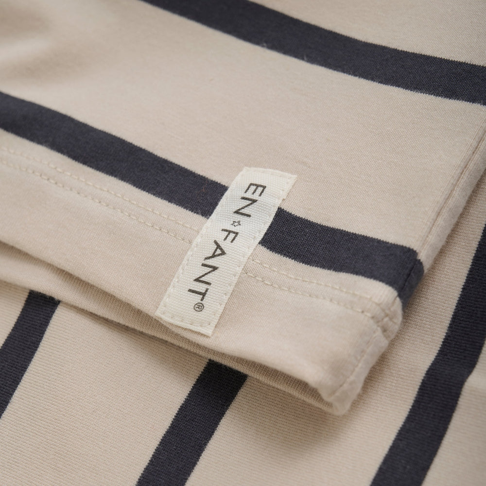 En Fant Oversized T-shirt Met Strepen - Beige/Grijs
