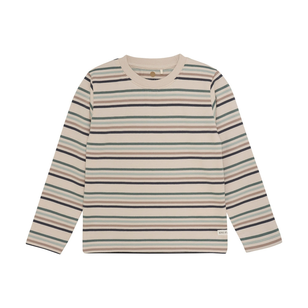 En Fant T-shirt Met Strepen - Aardtinten