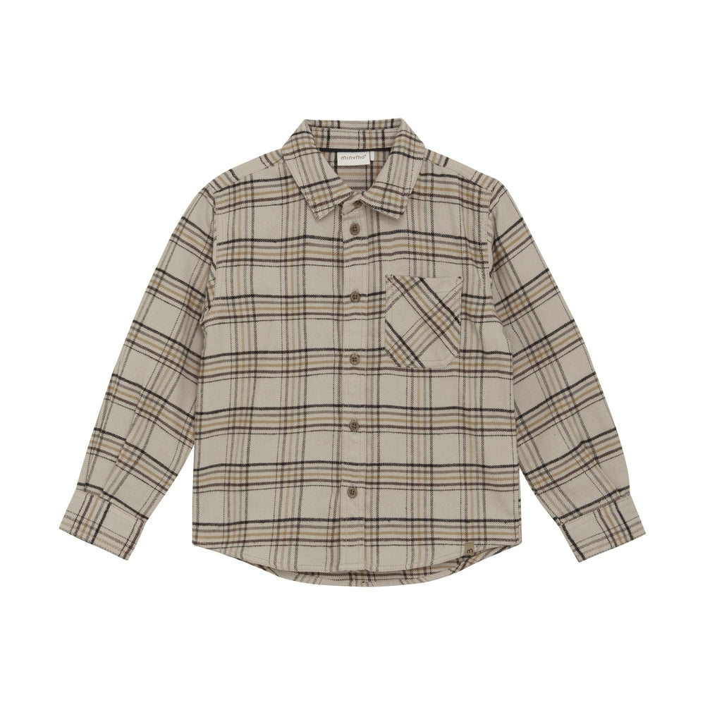 En Fant Overhemd Met Ruitpatroon - Beige