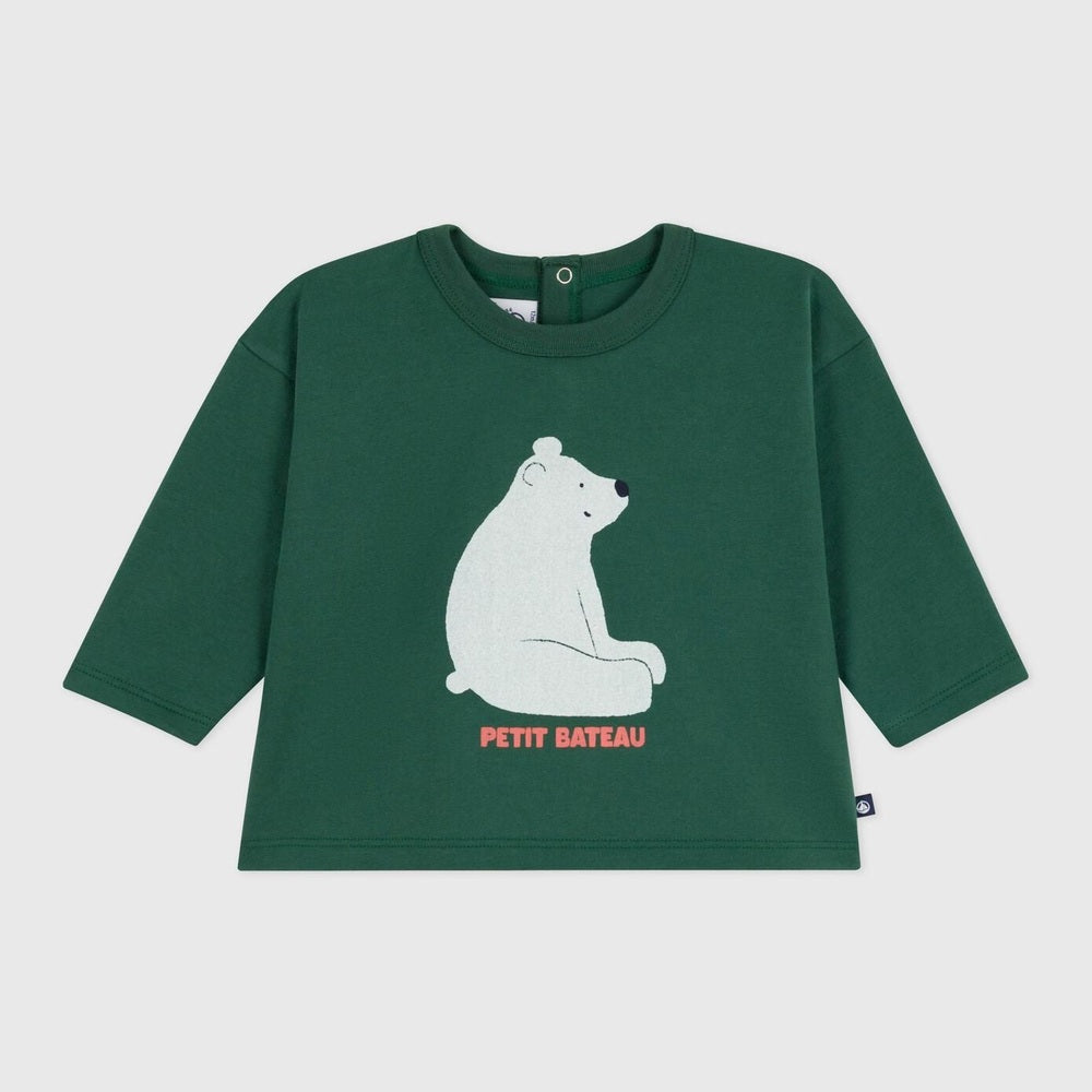 Petit Bateau T-shirt Van Katoen Lange Mouwen - Groen