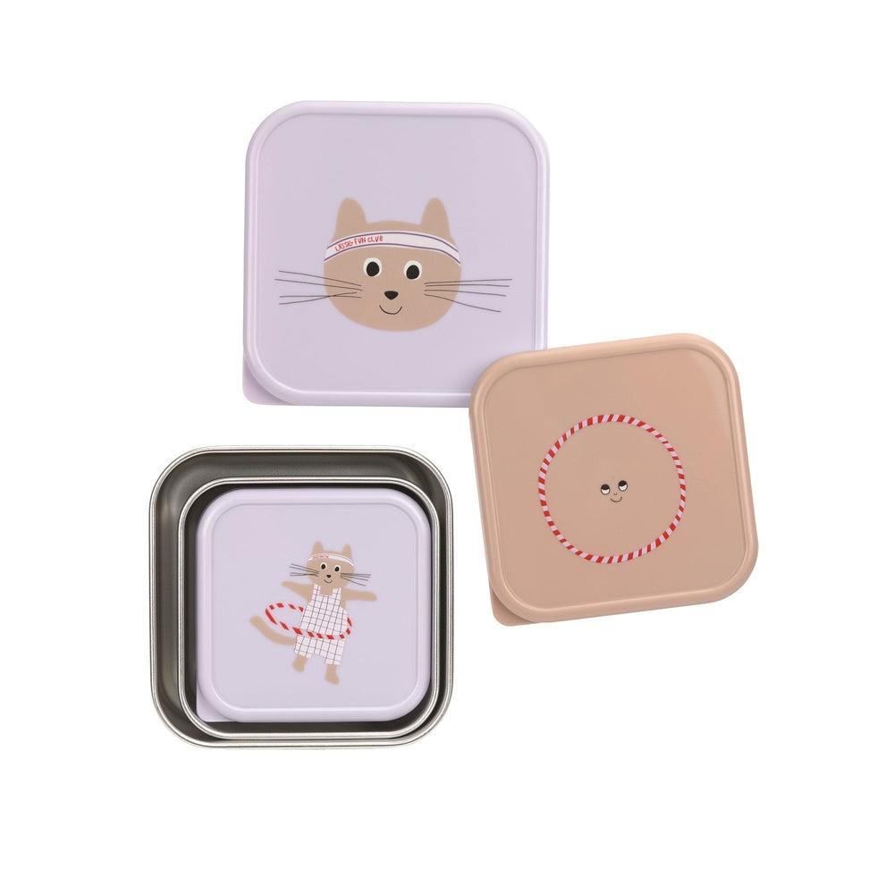 Lässig Roestvrije Snackbox 3 Delige Set - Tiny Team Kat
