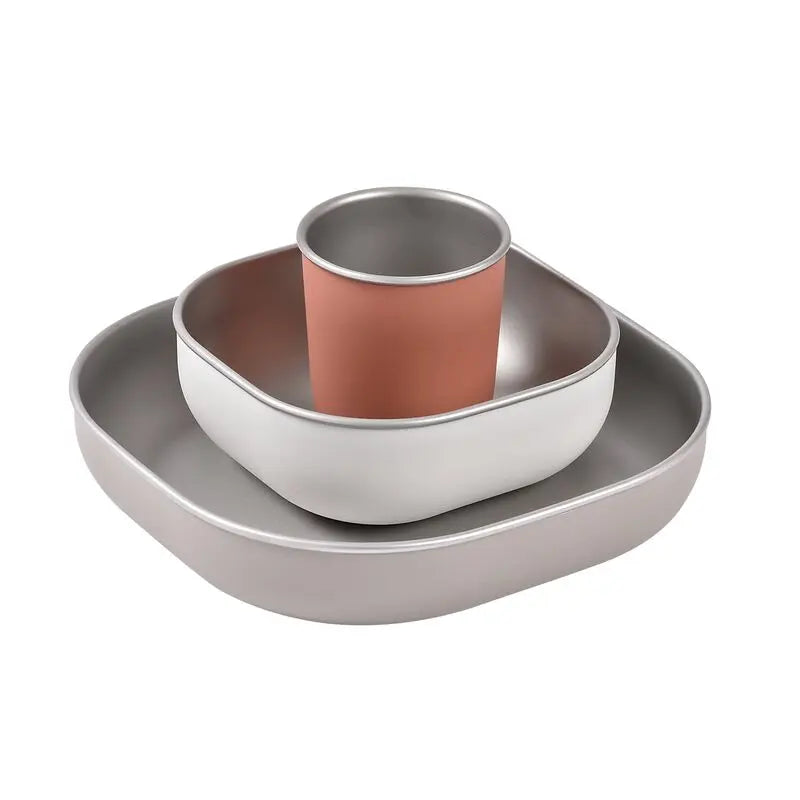 Béaba RVS Maaltijdset Voor Magnetrongebruik Terracotta