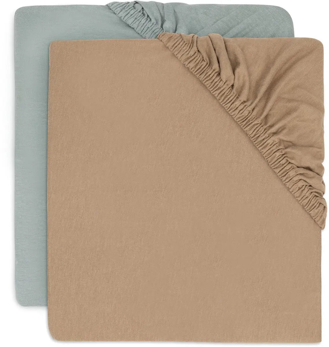 Jollein Hoeslaken Sea Green / Biscuit 2pack 70/75x140/150cm