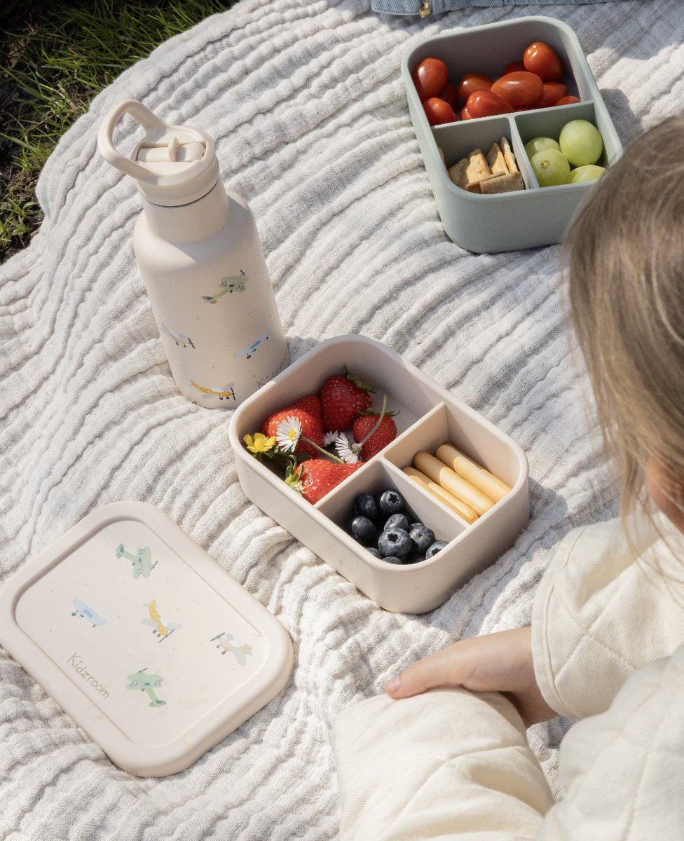 Kidzroom Lunchbox Small Talk Vliegtuigen - Beige