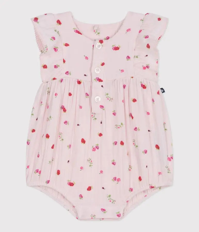 Petit Bateau | Babyspeelpakje van luchtig katoen met bloemenprint
