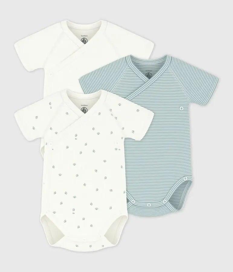 Petit bateau | Set van katoenen babyrompertjes met print en korte mouwen
