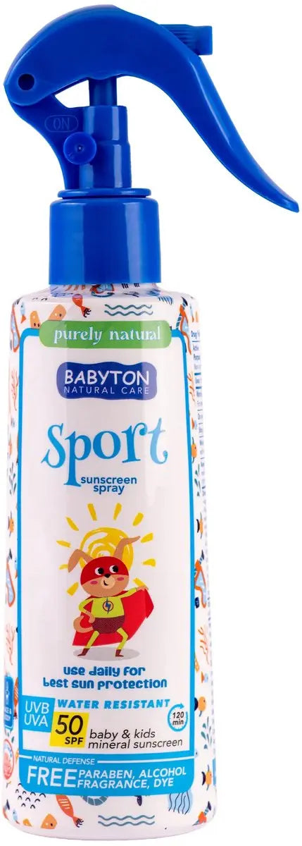 BABYTON - Zonnecrème SPF50 voor Baby en Kind - Natuurlijke zonnecrème - 200ml - Spray