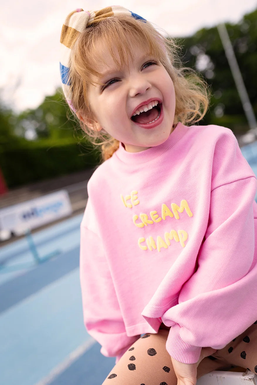 Sproet & Sprout Boxy Batman Mouw Ice Cream Champ Pink
