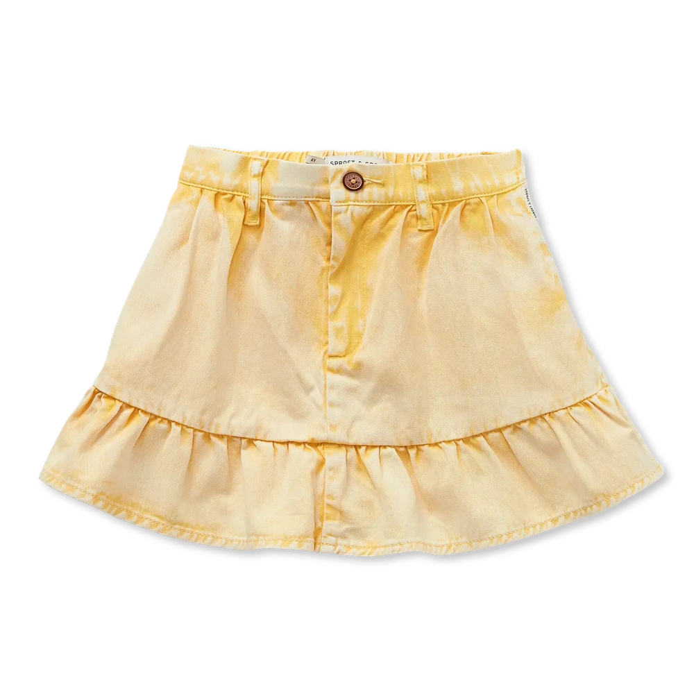 Sproet & Sprout Denim Peplum Rok Pastel Yellow