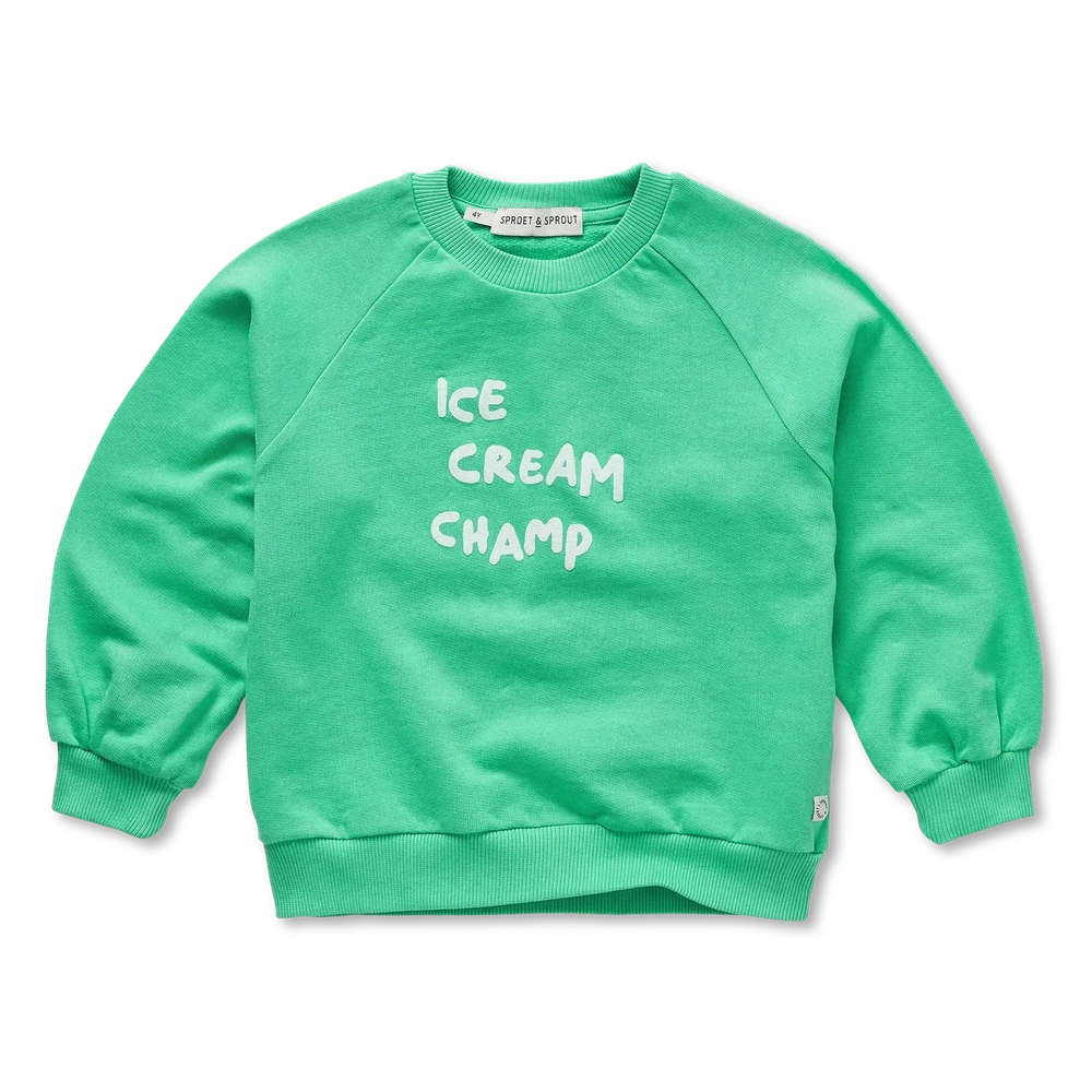 Sproet & Sprout Raglan Sweatshirt Ice Cream Champ Jade Green
