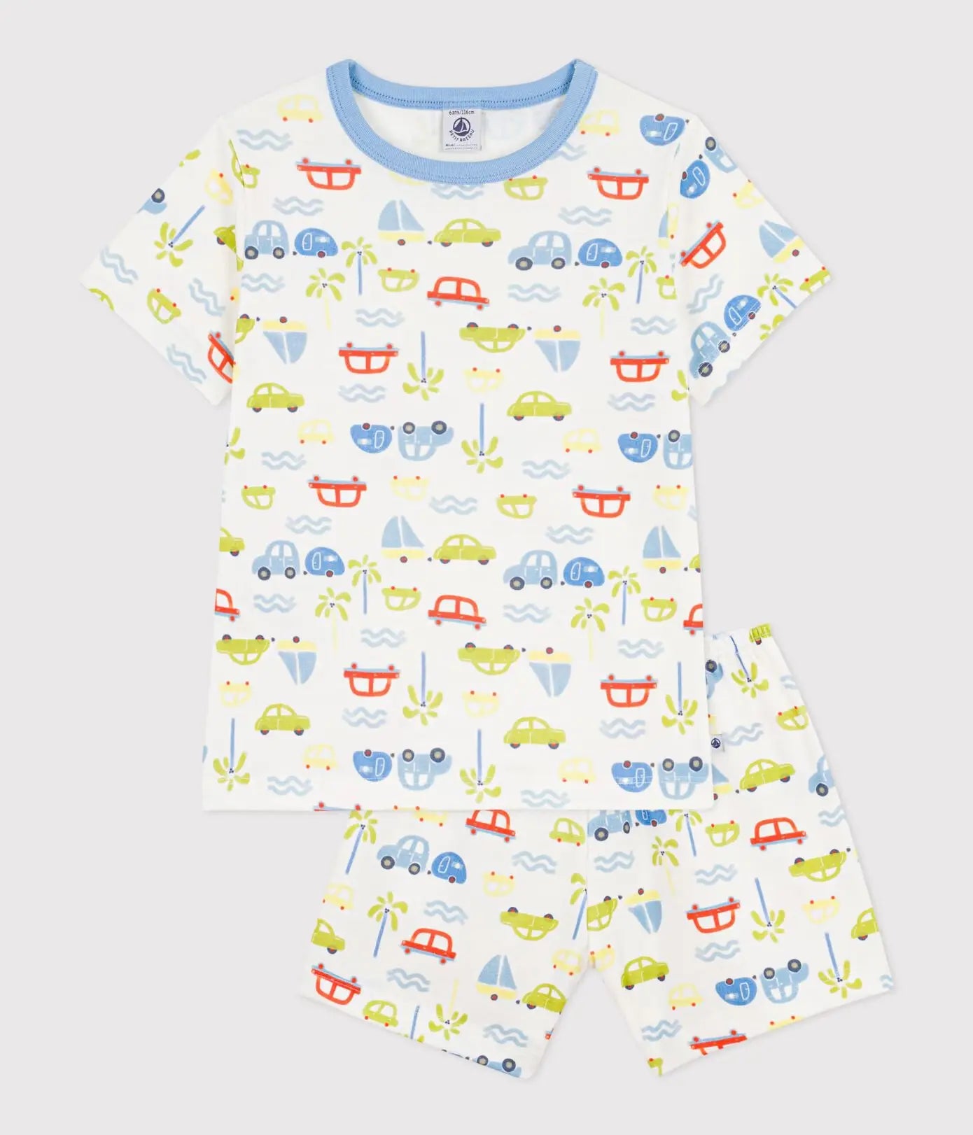 Petit Bateau | Katoenen korte kinderpyjama met autootjesprint