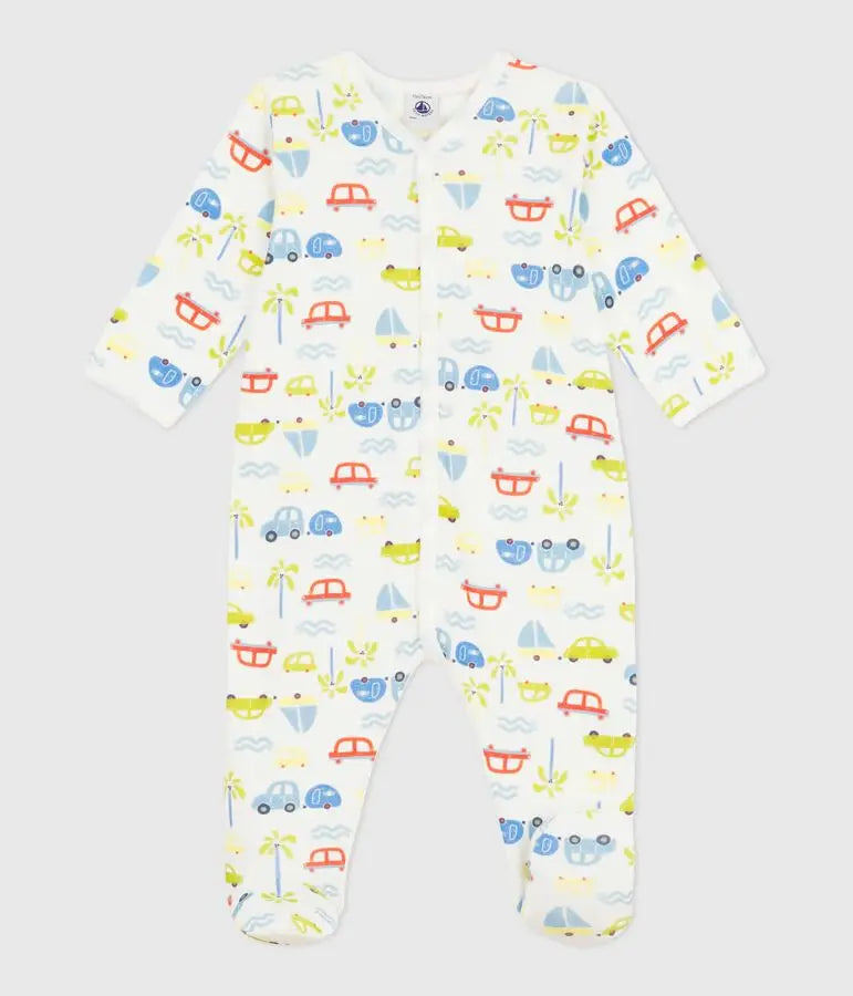 Petit Bateau | Katoenen babypyjama met autootjesprint