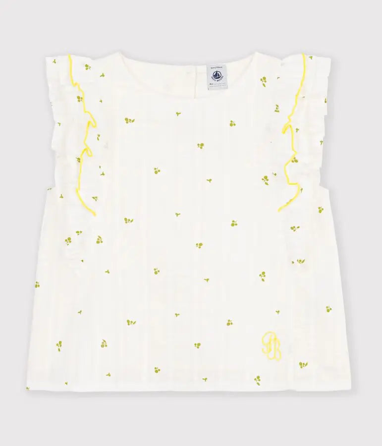 Petit Bateau | Katoenen kinderbloesje zonder mouwen met bloemenprint