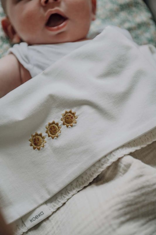 Koeka Wiegdeken Cotton Fleece Faro 75x100 - warm white