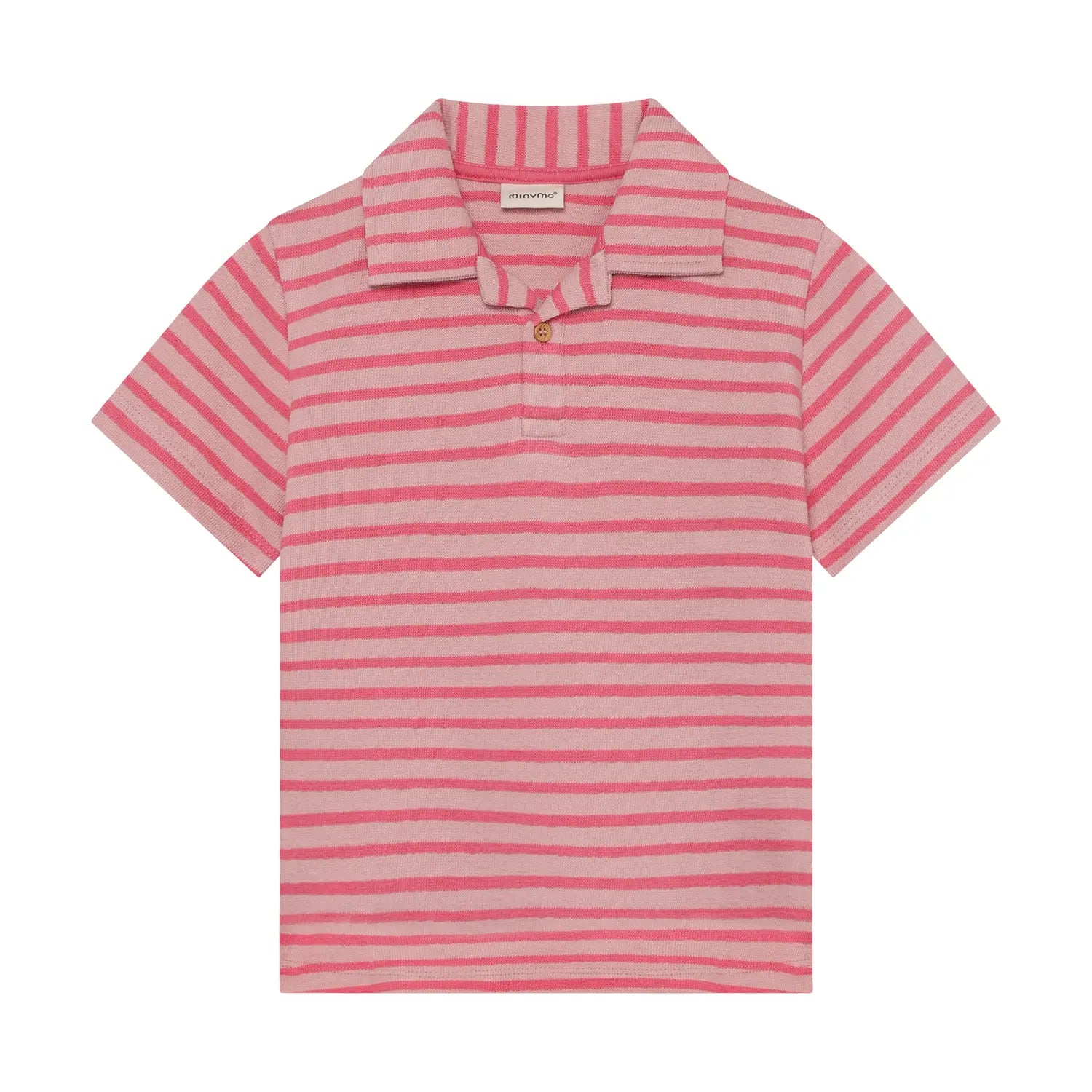 Minymo Polo T-shirt Korte Mouw - Gestreept Rosy Tough