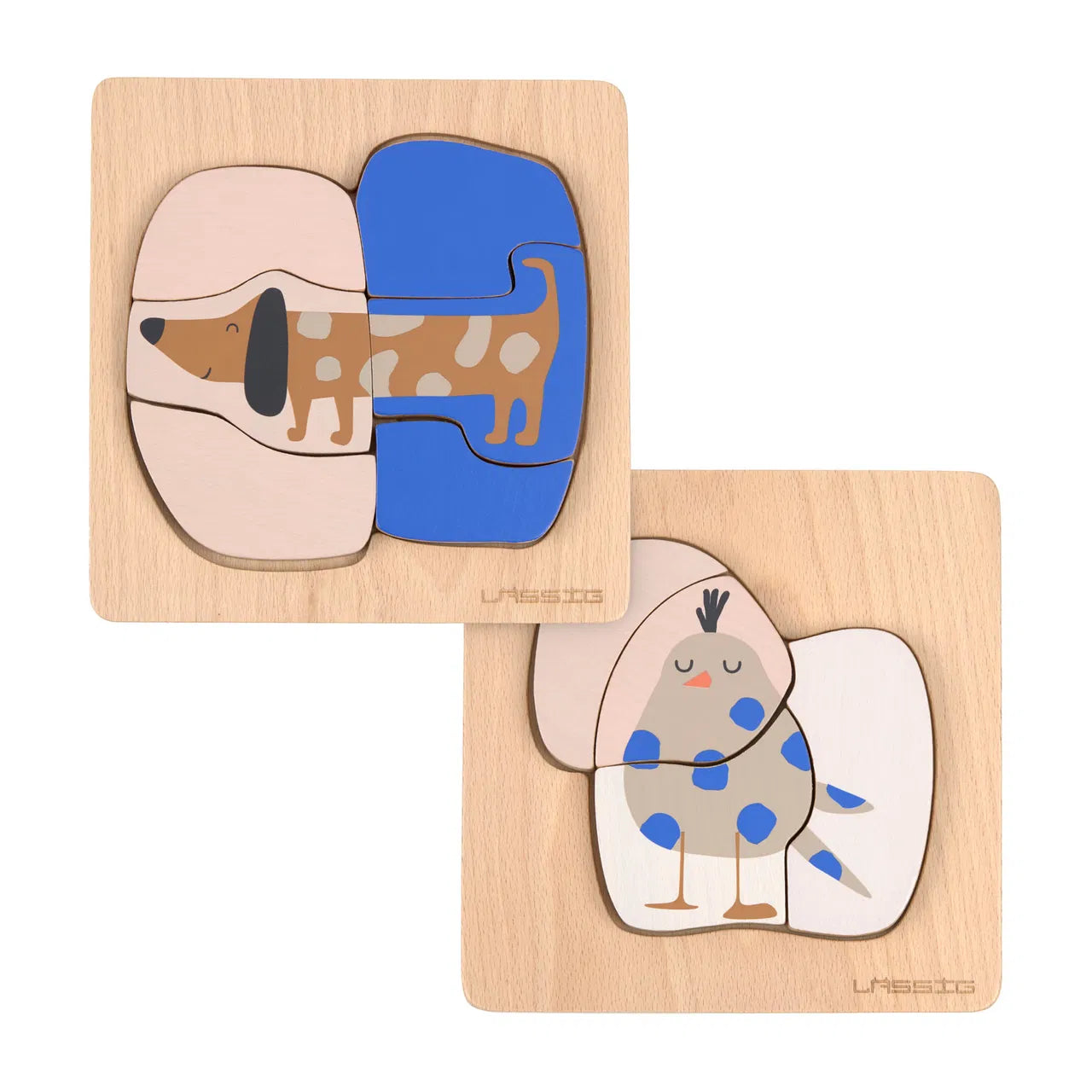 Lässig Puzzle Wood Set (2 pcs) - Dog Bird