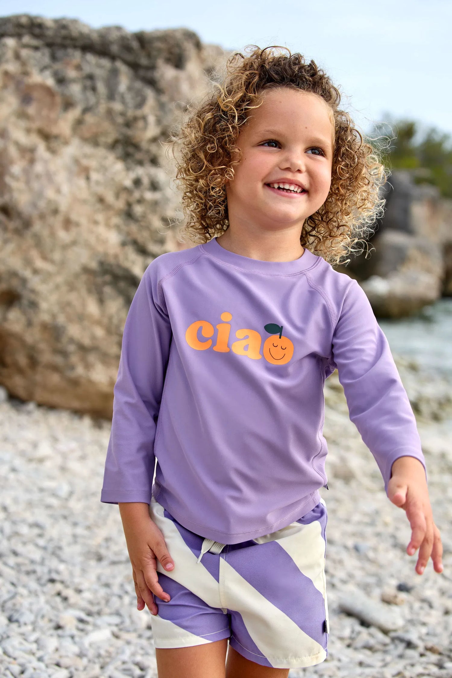 Lässig UV-shirt met Lange Mouwen voor Kinderen - Paars