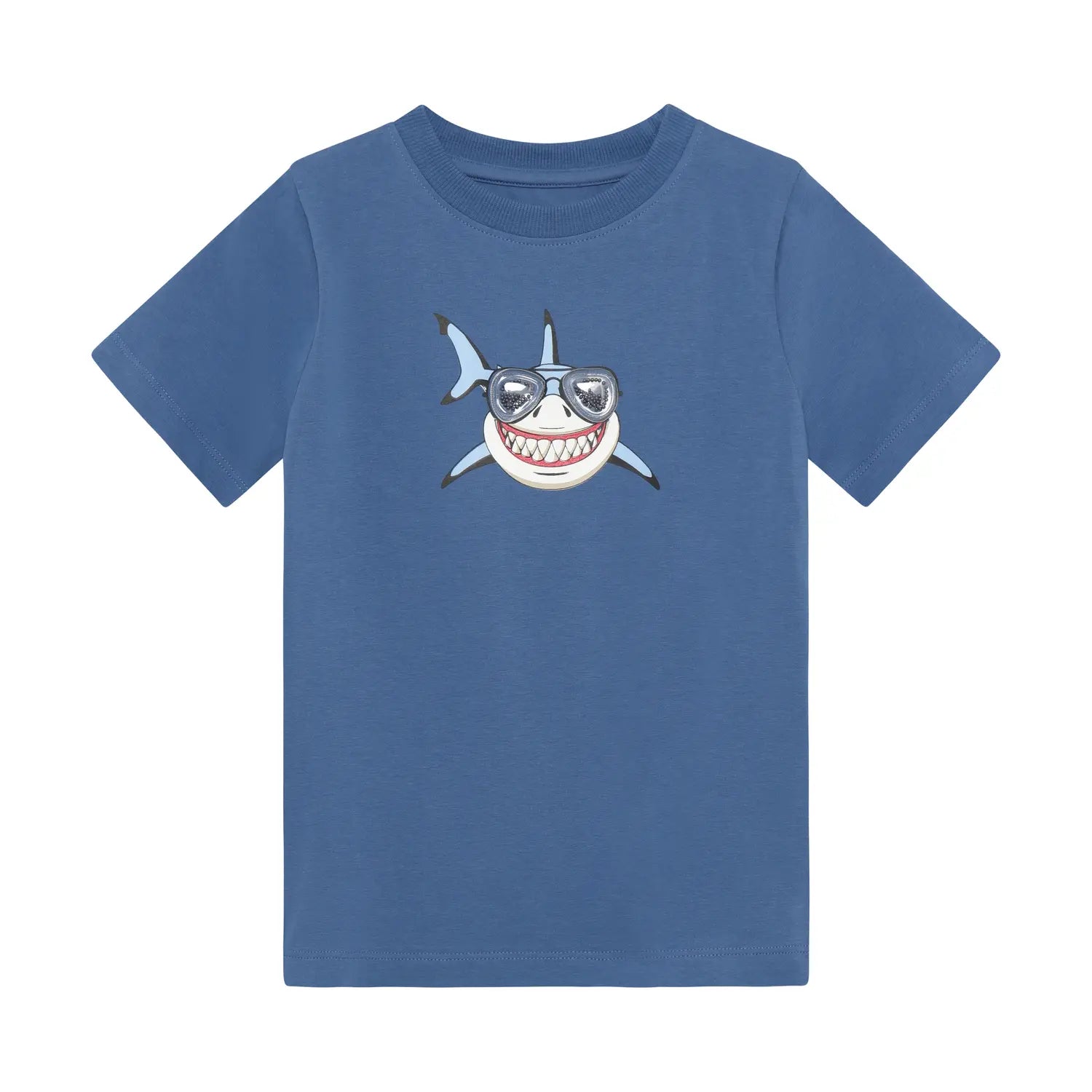 Minymo T-shirt met print van haai - Blauw