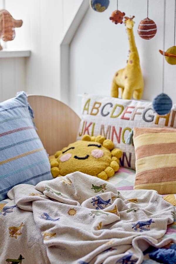 Bloomingville Mini Vliegtuigdeken van Gerecycleerd Katoen