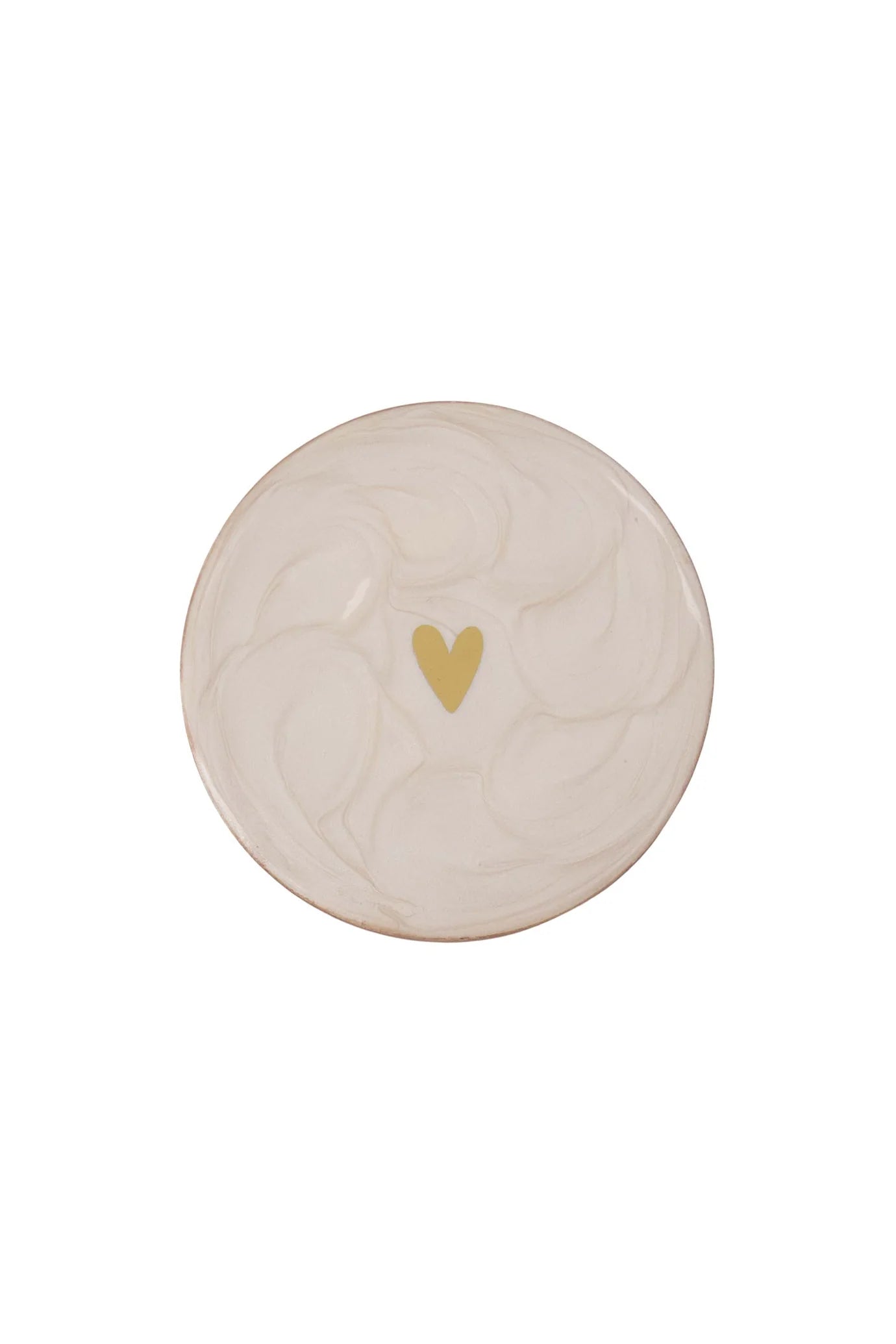 Zusss Onderzetters Parelmoer Hartje - Wit/Goud (set van 4)