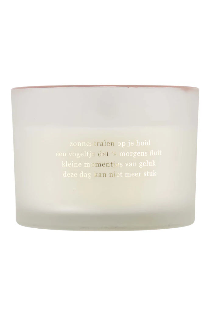 Zusss Geurkaars Glas Parelmoer Zonnestralen - Wit/Roze/Goud