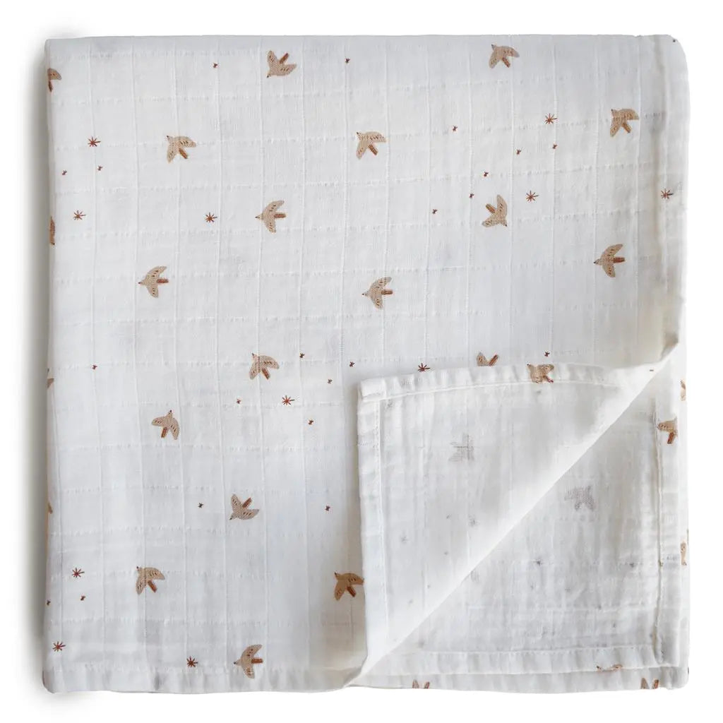 Mushie Hydrofiele doek/Inbakerdoek 120x120cm