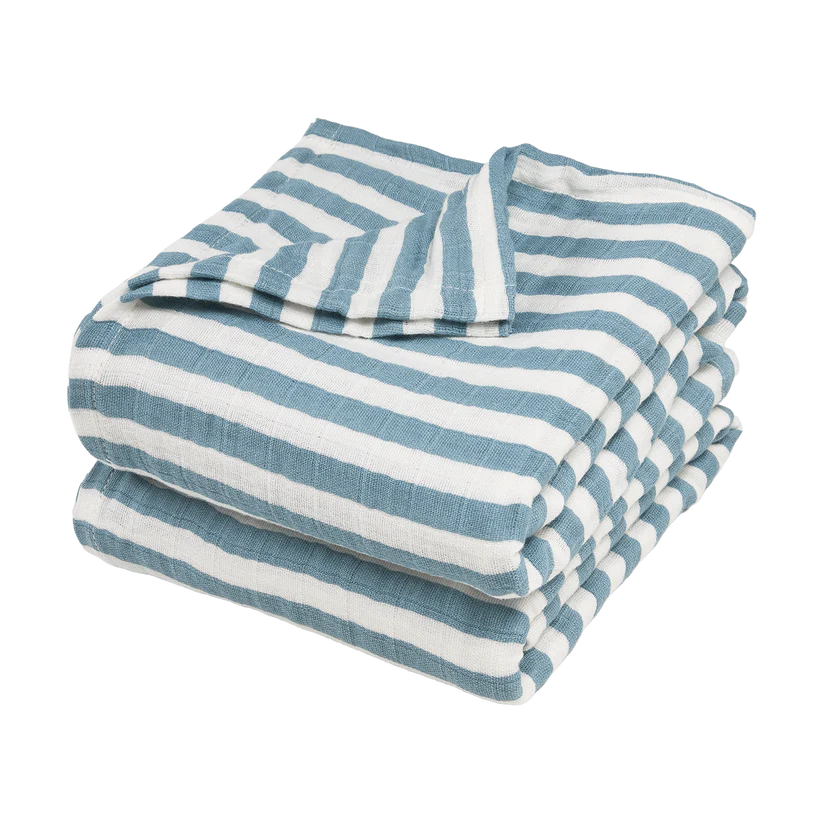 Meyco Hydrofiele Doeken Pre-washed - Stripe Jeans Blue