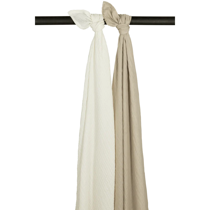 Meyco Hydrofiele Doeken Pre-washed 120x120cm - 2-pack - Offwhite/Sand