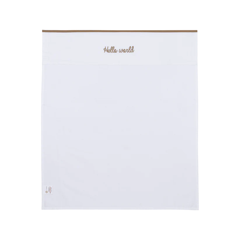 Meyco Laken Borduur - Hello world 75x100cm - Taupe