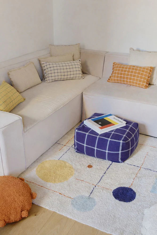 Lorena Canals Poef Geo Block Navy Blue