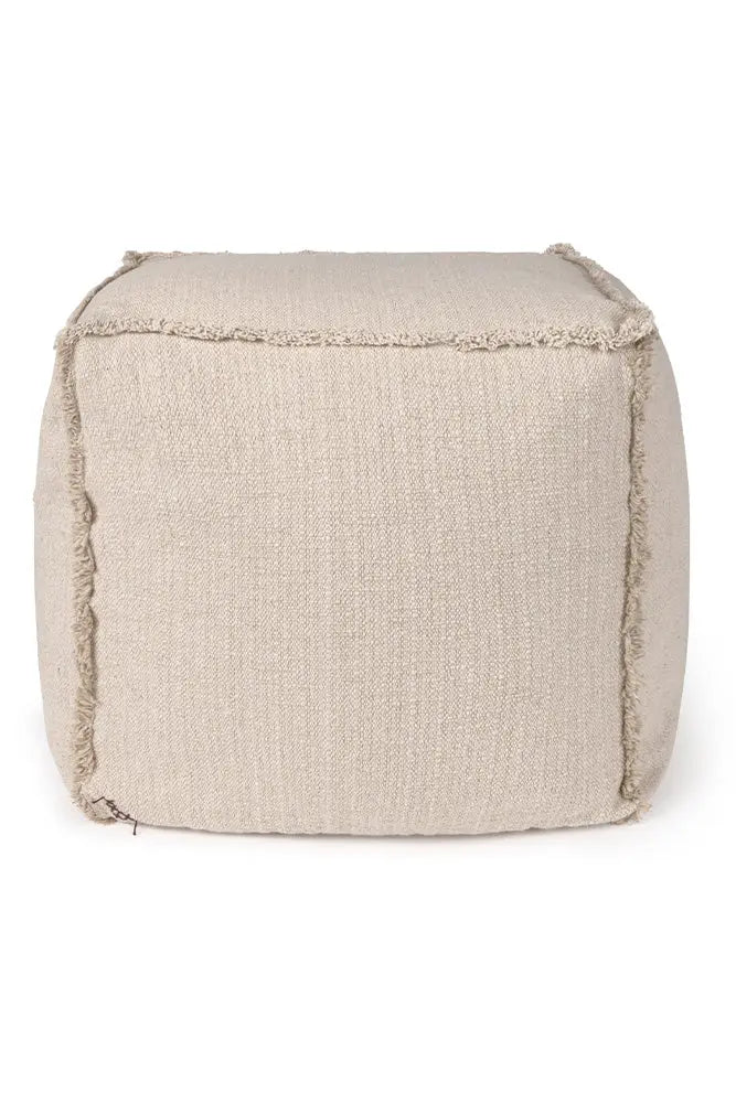 Lorena Canals Handgeweven Poef Beige 45x45x45 cm