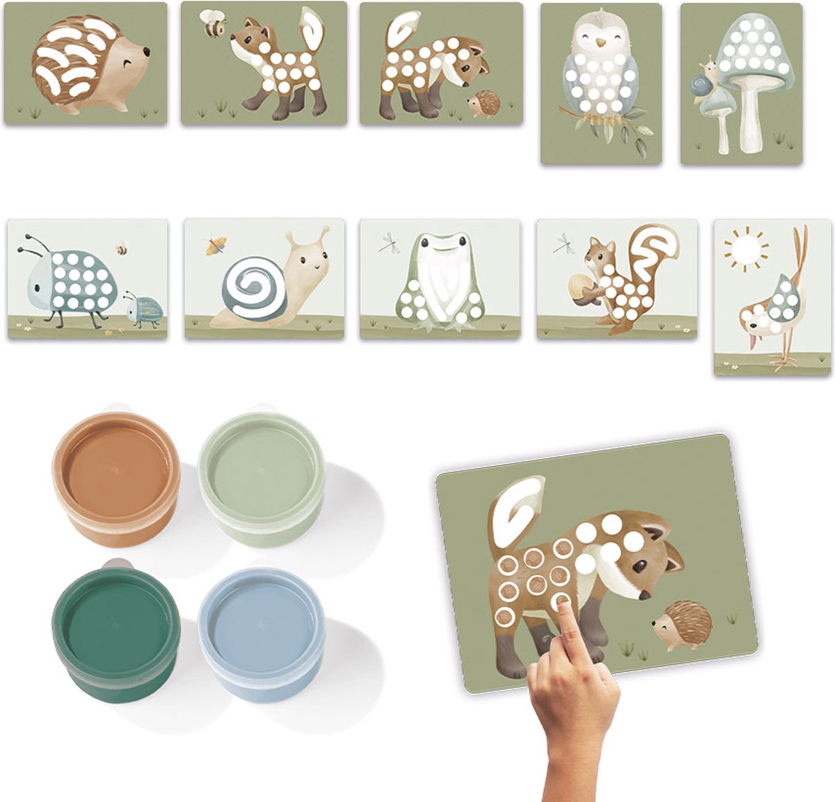 Little Dutch vingerverf Forest Friends - complete set - cadeautip - creatief speelgoed
