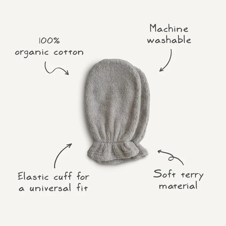 Mushie Organic Cotton Washandjes 2 stuks - Grijs
