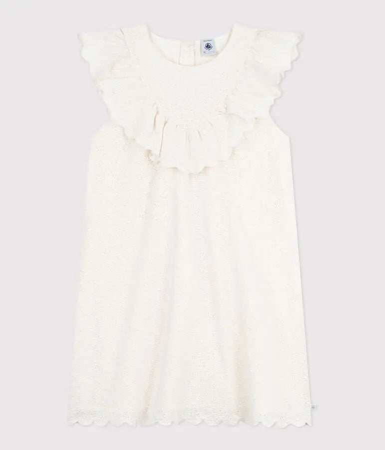 Petit Bateau Katoenen kinderjurkje met korte mouwen en hartjesmotief