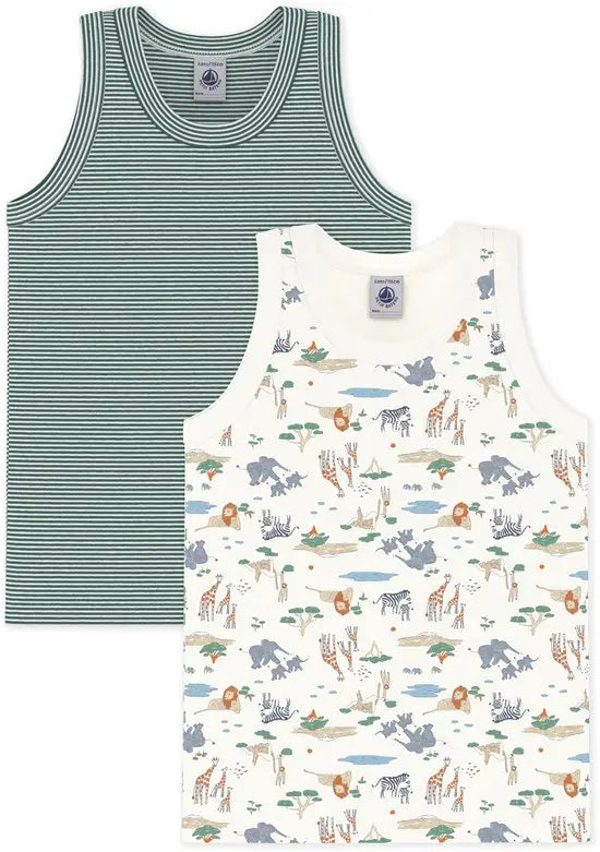 Petit Bateau Setje Van Katoenen Kinderhemdjes Met Savanneprint