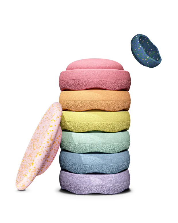 Stapelstein Super Confetti Rainbow Set - Pastel