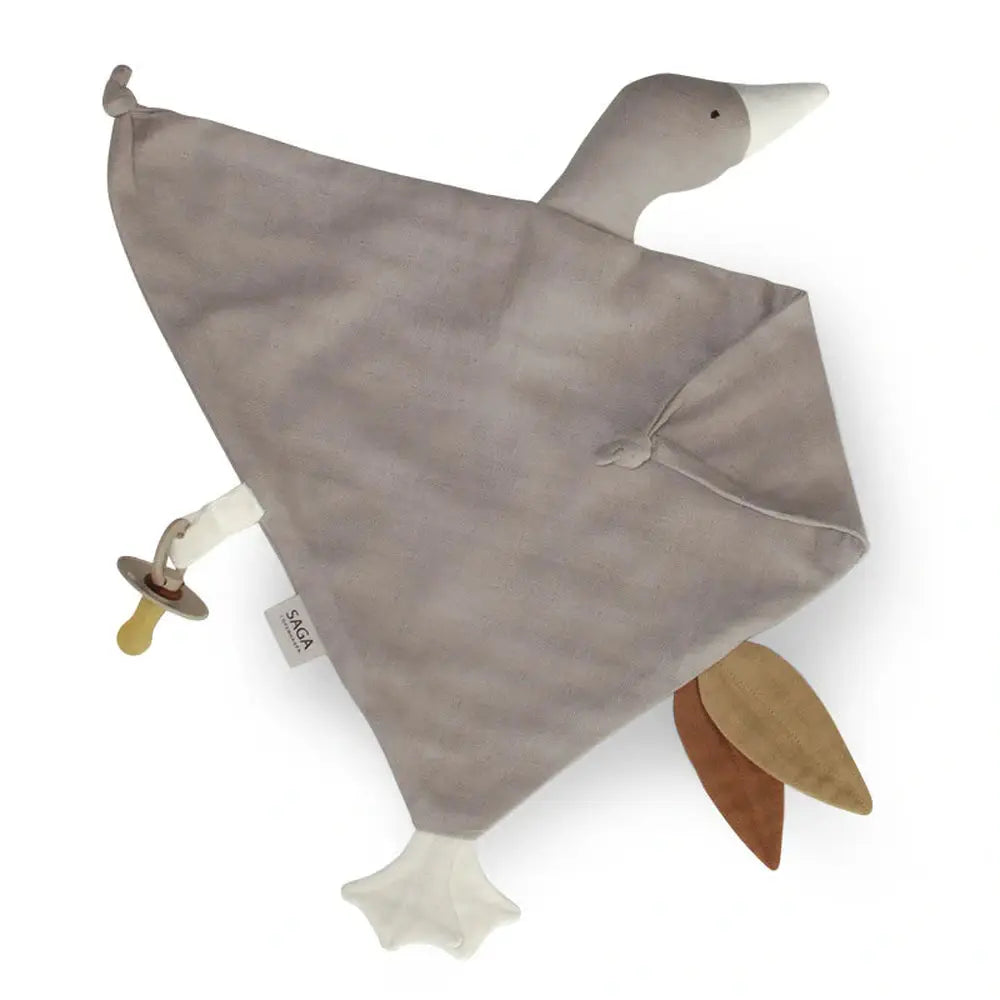 Saga Knuffeldoekje Gans - Silver Grey