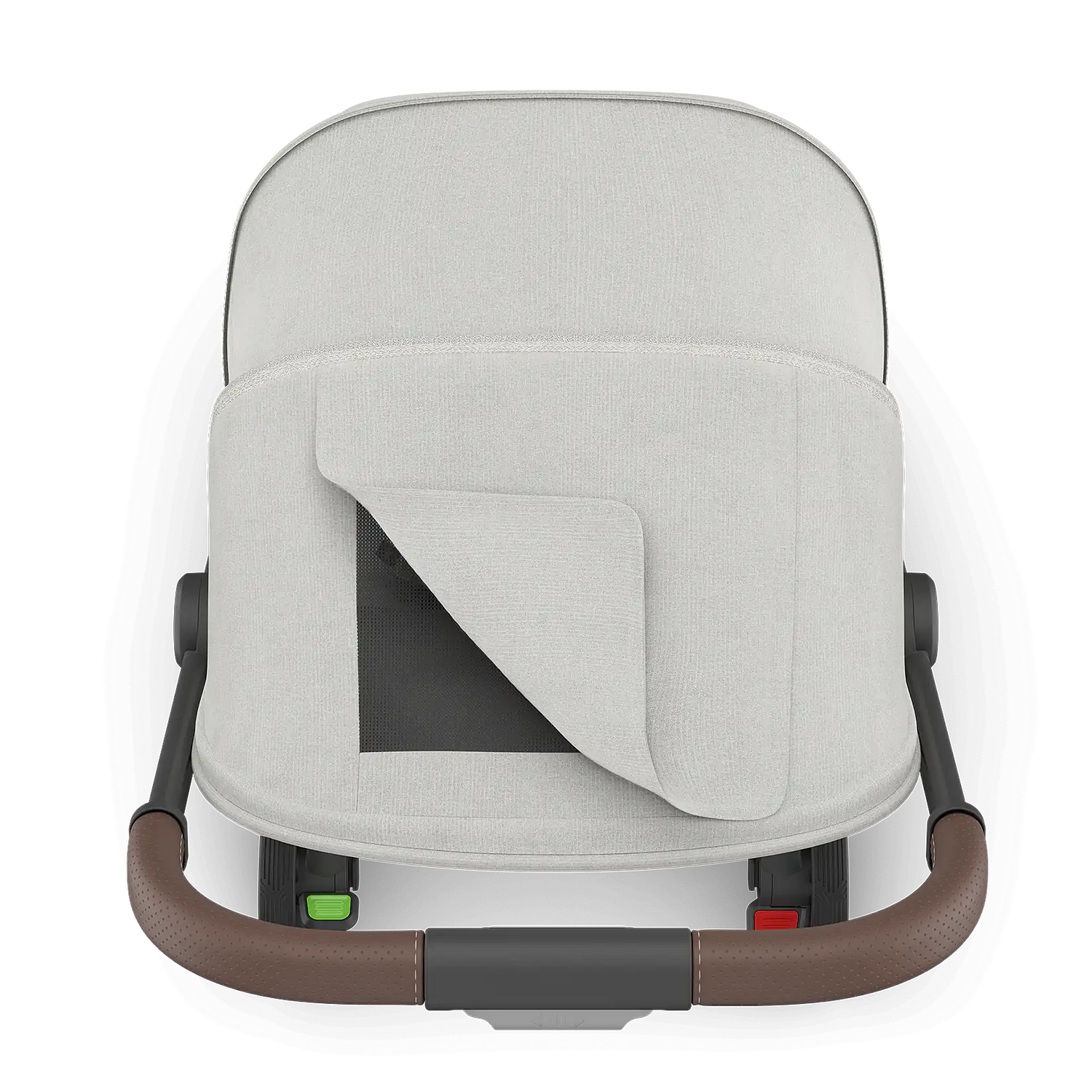 Uppababy Minu V3 Compact Stroller Savannah (Pearl Gray Jacquard) Carbon Frame Met Kastanje Bruin Leer