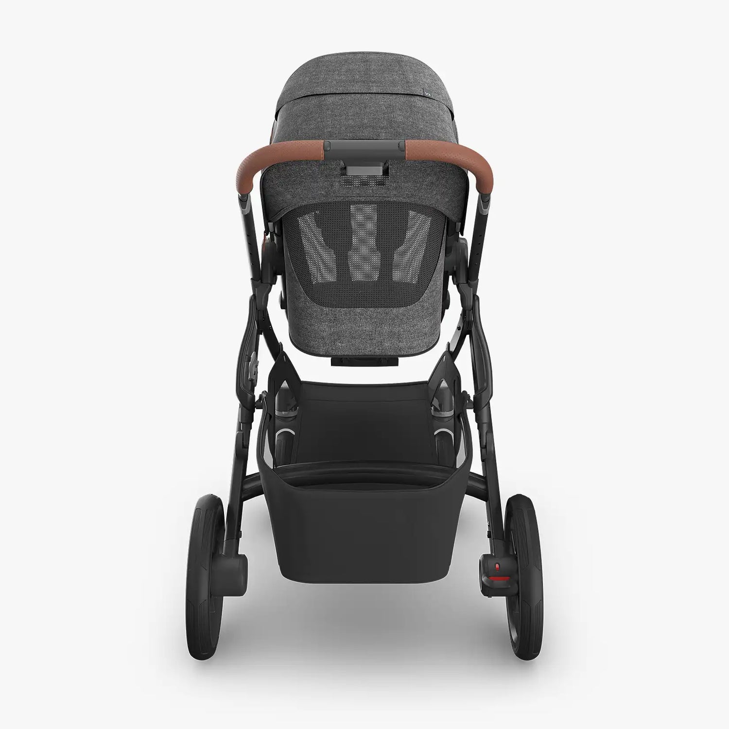 Uppababy Vista V3 Kinderwagen Greyson - Charcoal Mélange - Carbon Frame Met Bruin Leer