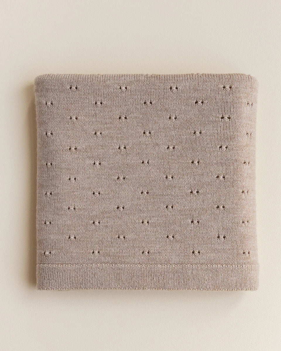 Hvid Blanket Bibi - Sand
