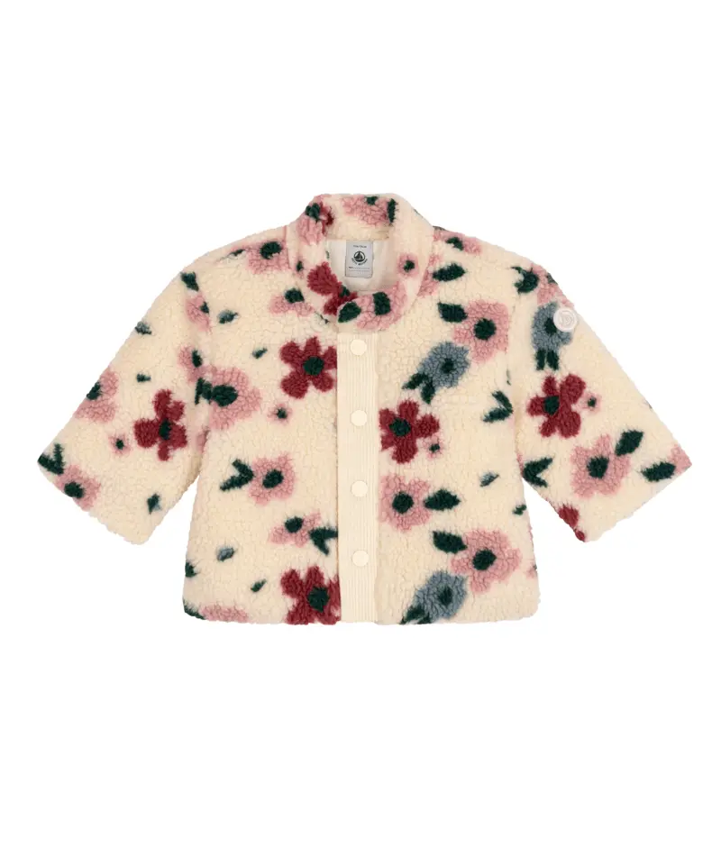 Petit Bateau Sherpa Jas - Ecru