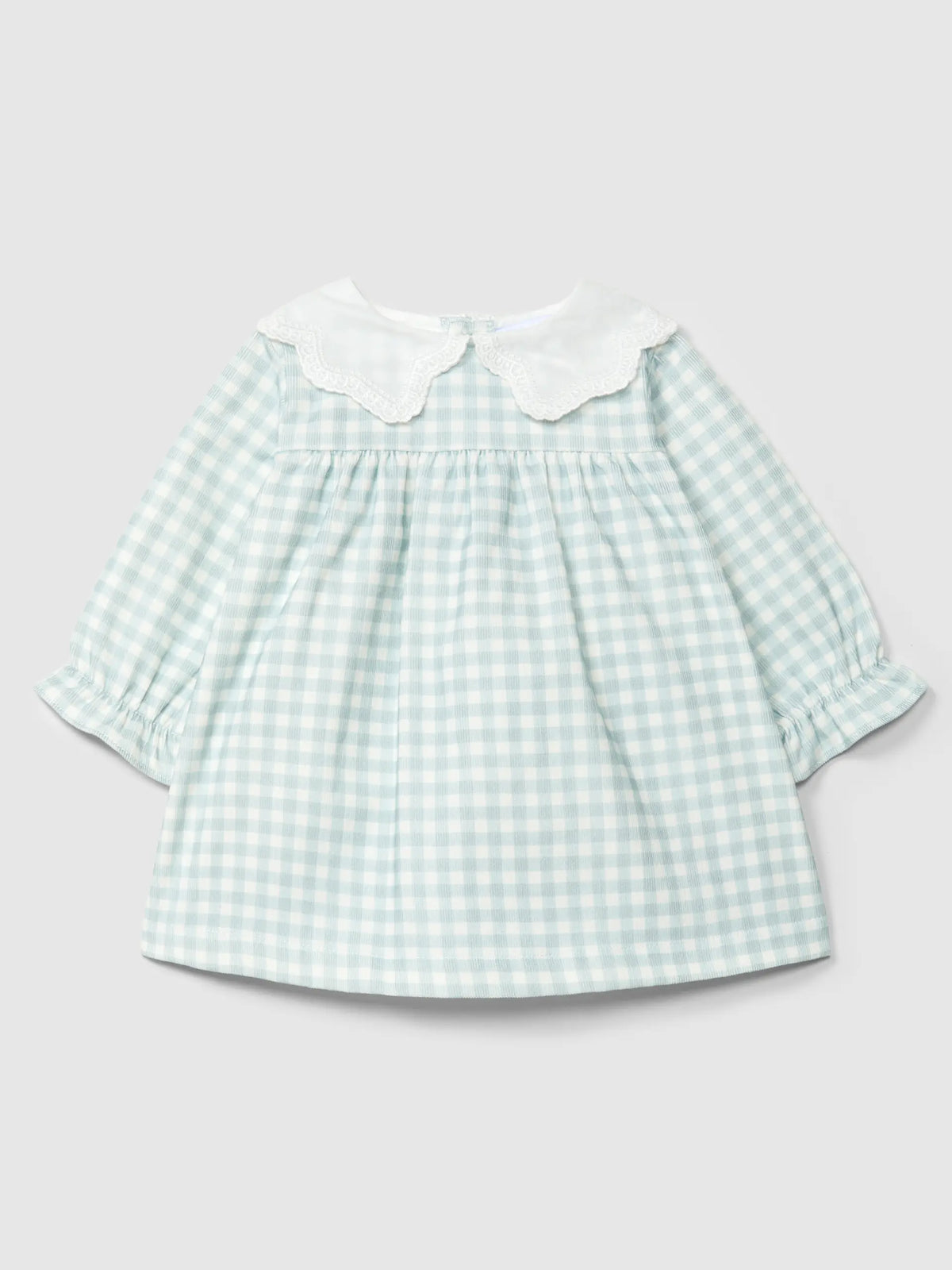 Laranjinha Jurk Met Geborduurde Kraag - Blauw