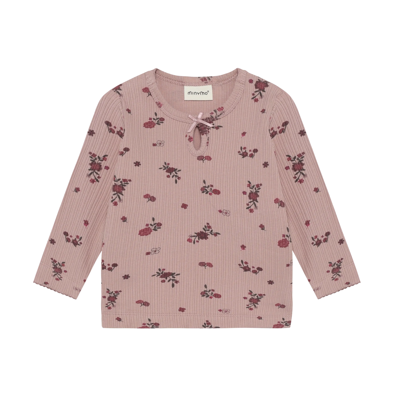 Minymo Rib T-Shirt Lange Mouwen Met Print - Fawn